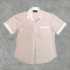 James Cox Womens Top Size‎ S Roll Tab Sleeve Plaid Retro Lightweight Cotton